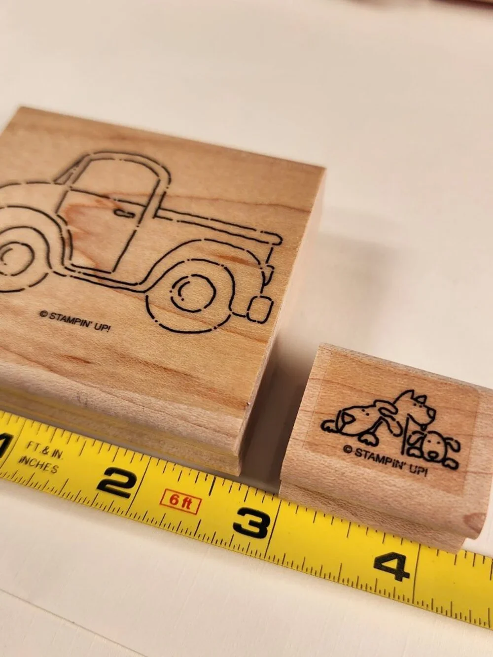 STAMPIN' UP LOT of 8 Wood-Mounted Rubber Stamps With Truck and Halloween Theme